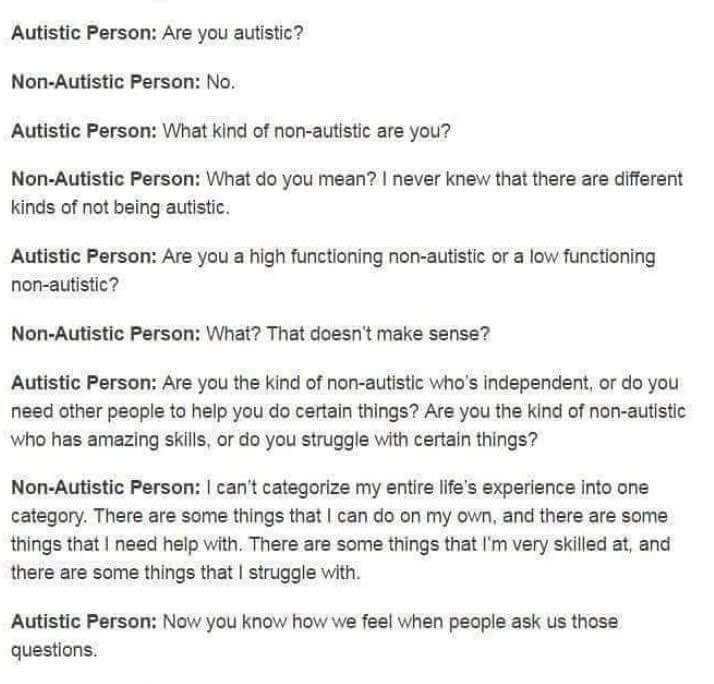 Μία δυνητική συνέντευξη ενός ατόμου με αυτισμό με ένα άτομο χωρίς αυτισμό